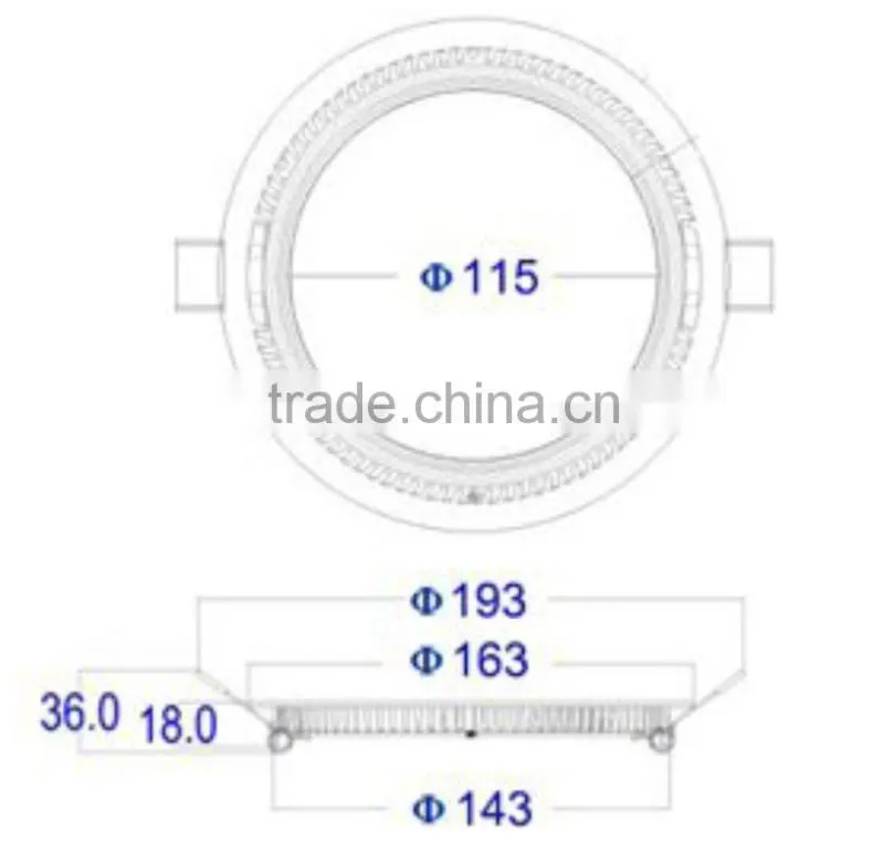 White Ceiling Light Round Panel LED 12W D163*H13MM