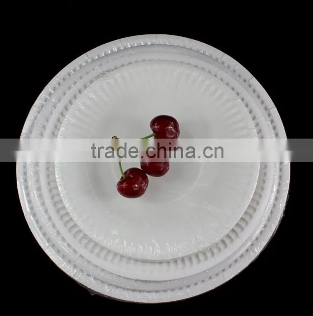 6 inch 8 inch 9inch 7inch white disposable round paper plate for birthday party cakes and Christmas party