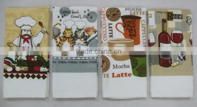 silk screen printing kitchen terry towel cotton velour kitchen towel