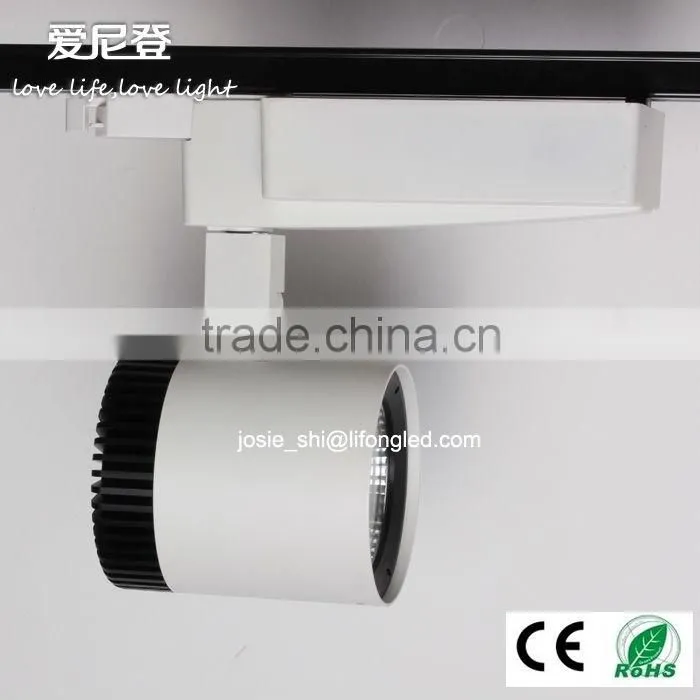 COB tiltable 3 phase led track light cylindrical 3 years warranty Commercial Lighting