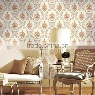 classic European style damask design wallpaper for TV background