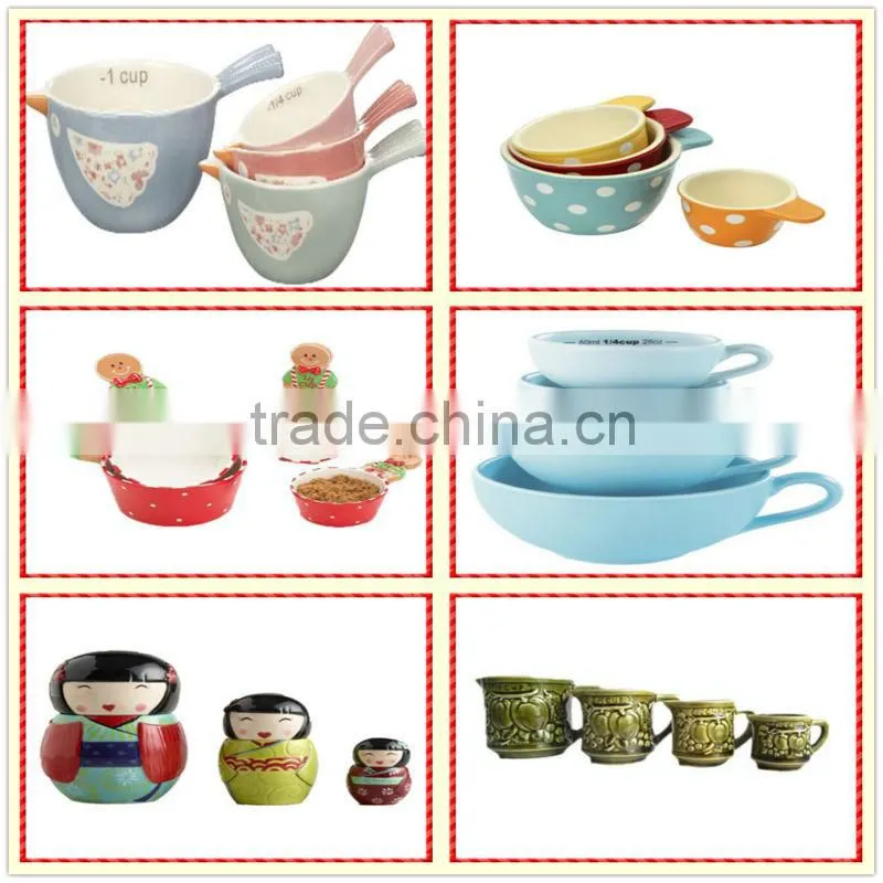 Lovely set 3 little girl wholesale embossed measuring cup