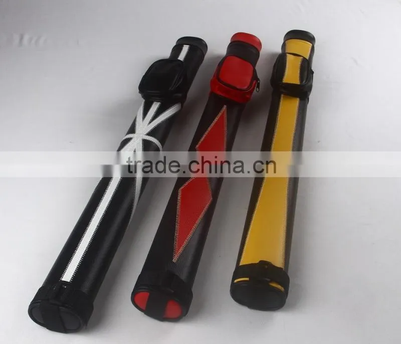 New at stock 1/2-pc patchwork leather cue stick case / bag billiard accessories