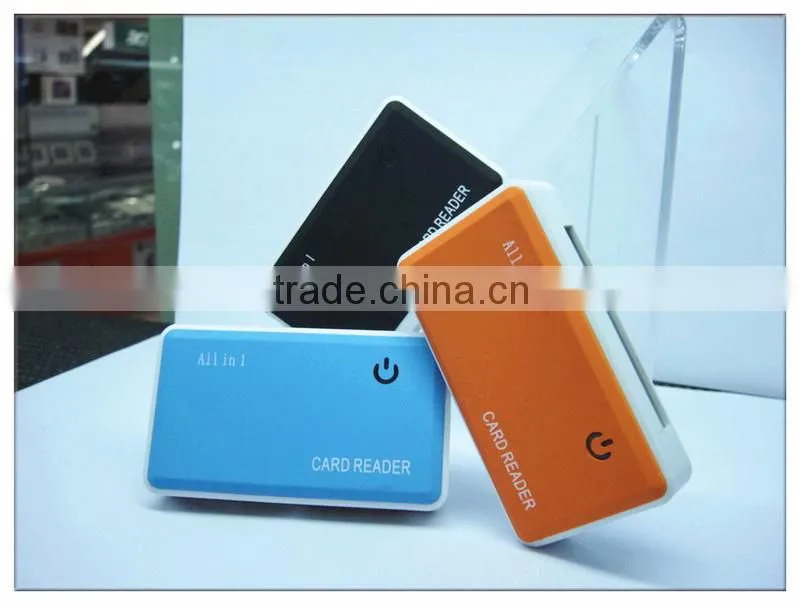 2015 best selling all in 1plastic colorful card reader writer with 4 ports(OS-CR114)