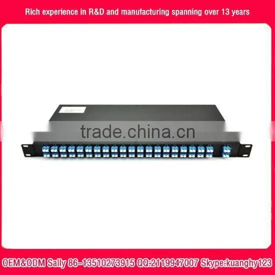 40 channels Duplex DWDM AAWG Mux Demux C21 to C60 3dB Insertion Loss with Monitor Port