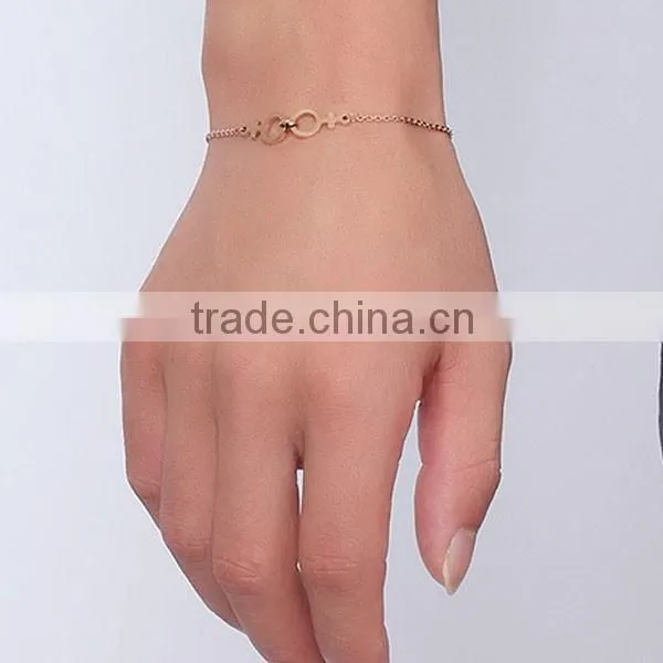 Stainless Steel Jewelry Rose Gold Plated Fashion Bracelet