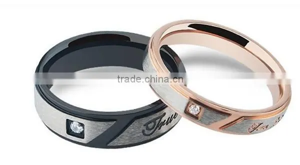 vintage engrave high polished 316L stainless steel wedding band ring for lovers