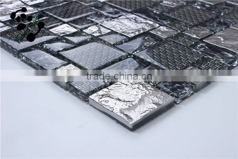 SMJ07 ancient style interior decoration material metal mosaic mix glass mosaic Laminated mosaic tiles