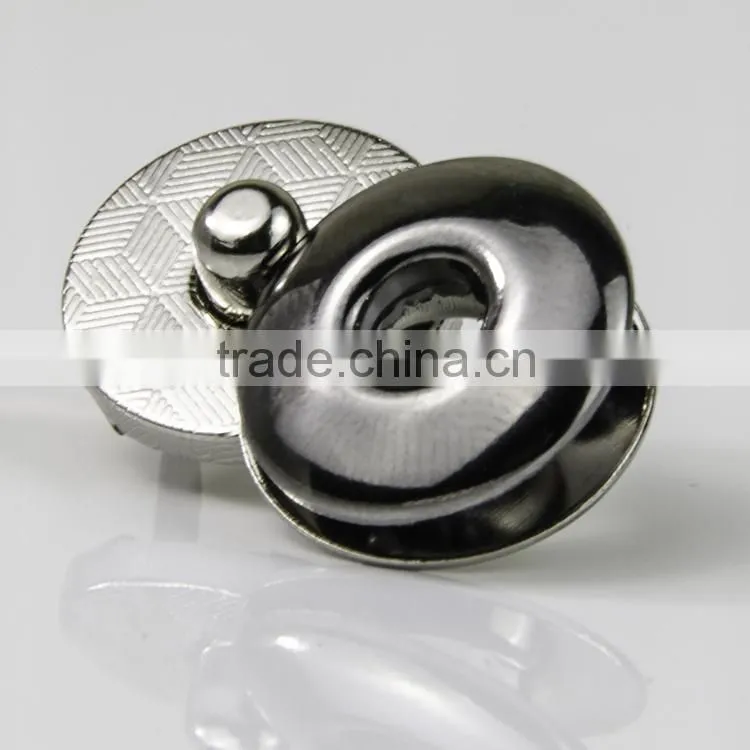 17mm round Eco-friendly metal magnetic push snap for bags and leather notebook and glasses case