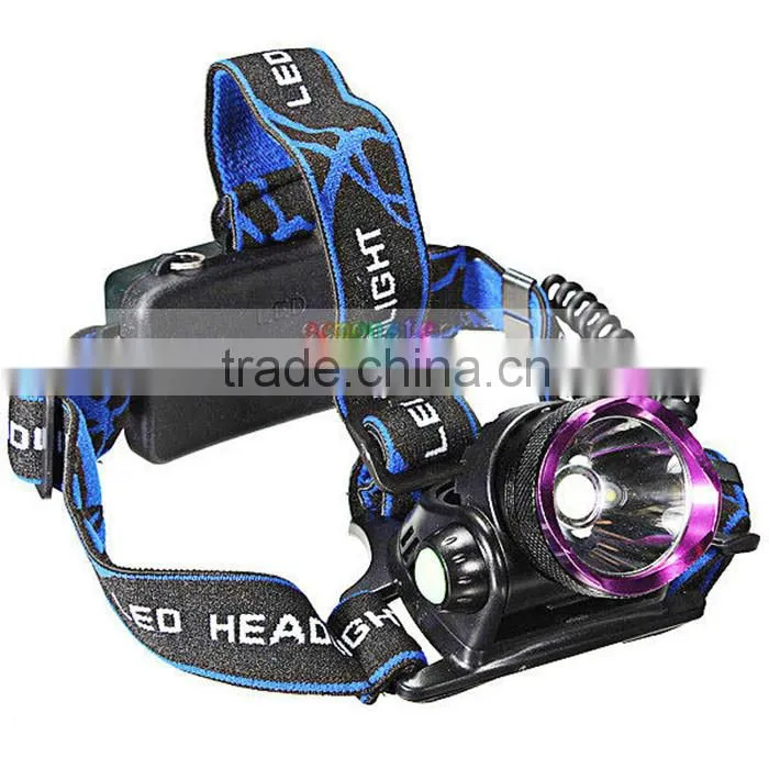 1-bulb 3 Modes Waterproof LED Headlamp LED Headlight Purple & Black
