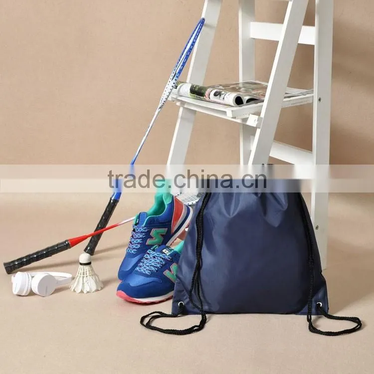 Logo printable 210T Nylon sports shoes bag riding Backpack waterproof drawstring backpack