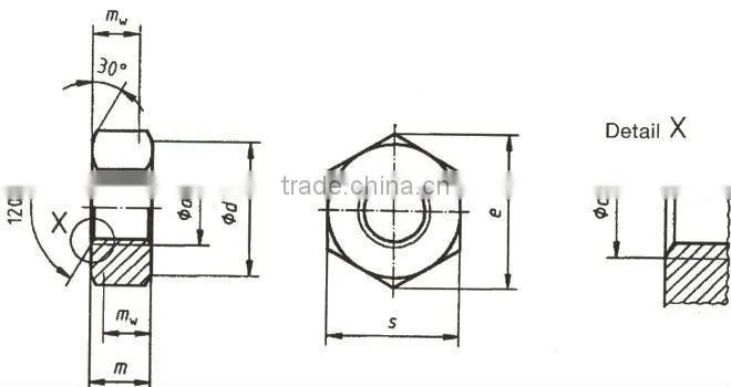 Steel hexagon nuts with large width across flats for high-strength structural bolting