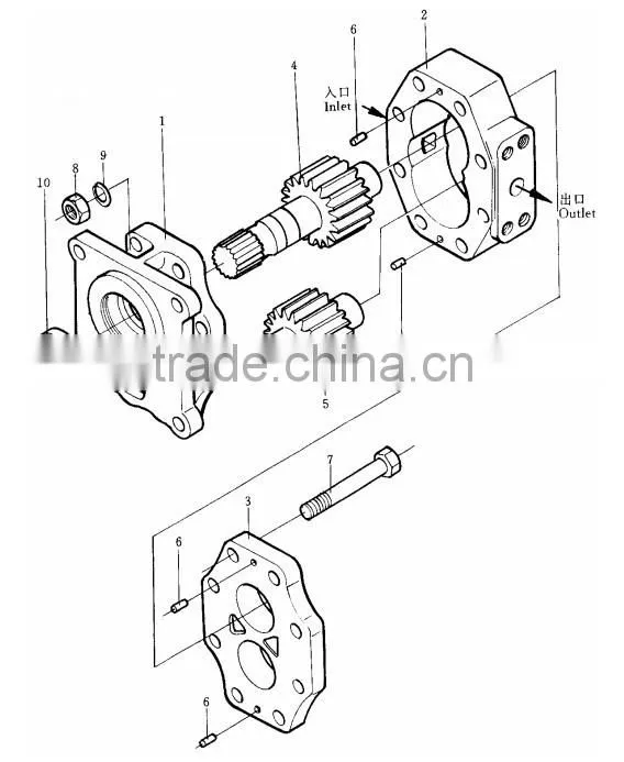 07440-72202,steering pump for shantui SD32 bulldozer
