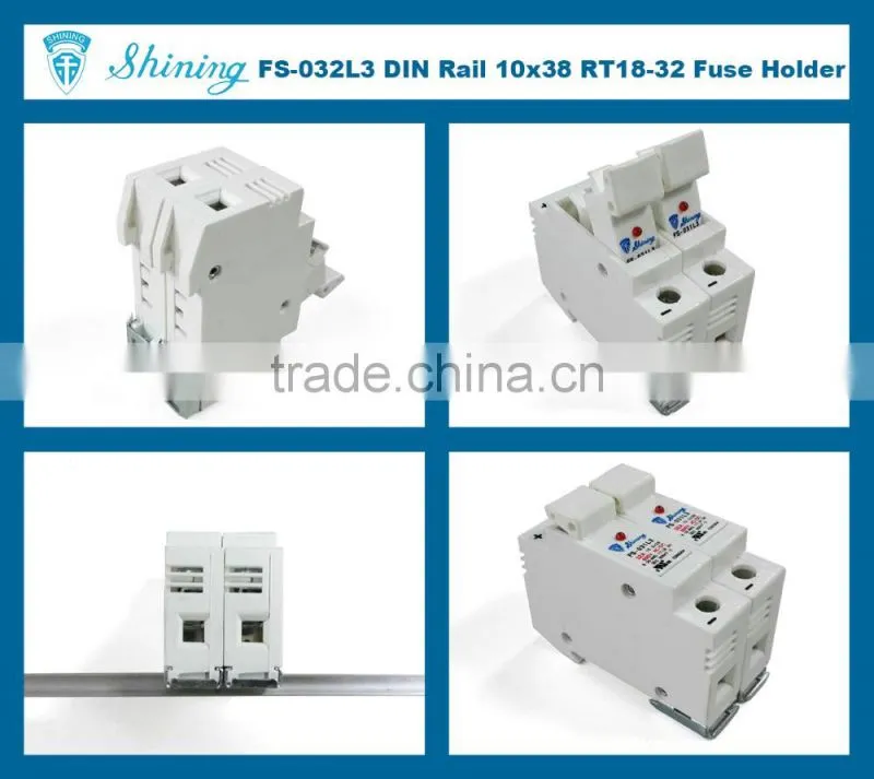 FS-032L3 Embedded Indicator 600V 32A 1 Pole RT18-32 Ceramic Fuse Holder