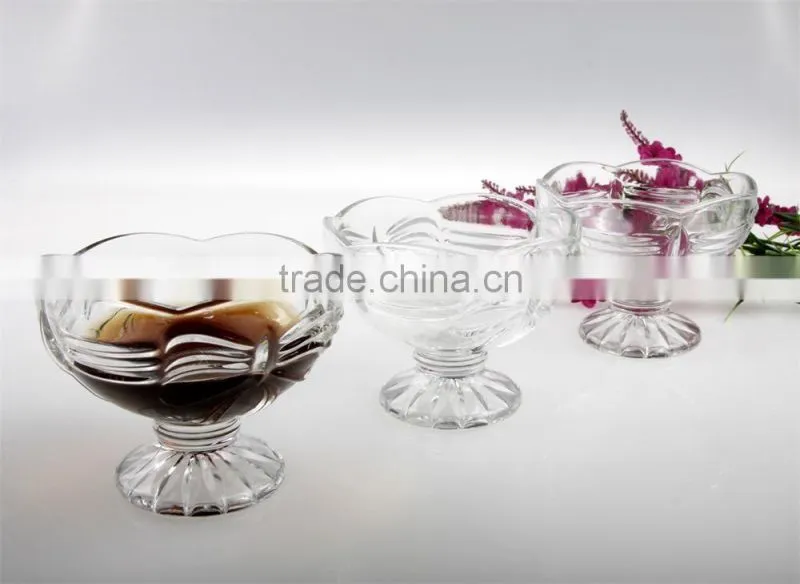bowknot design glass salad bowl icecream glass cup icecream glass bowls