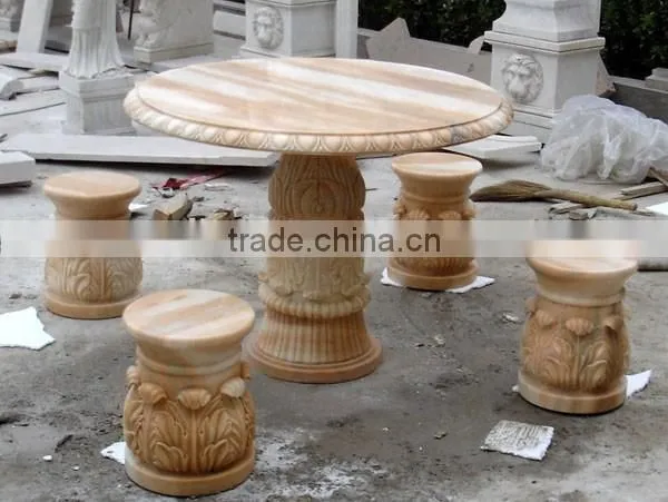 wholesale outdoor round marble stone table tops