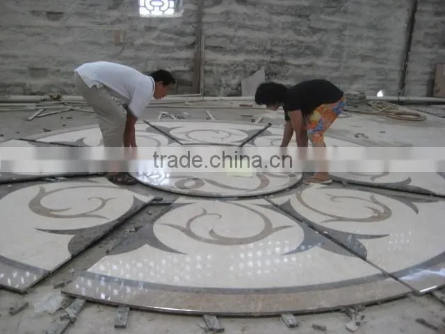 Wave pattern waterjet marble mosaic epoxy for marble