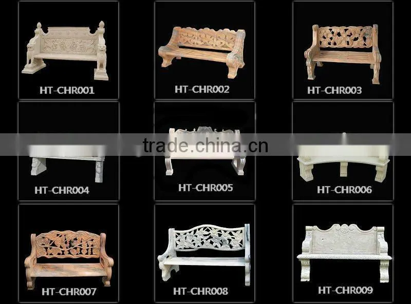 Decorative Garden Granite Bench For Sale