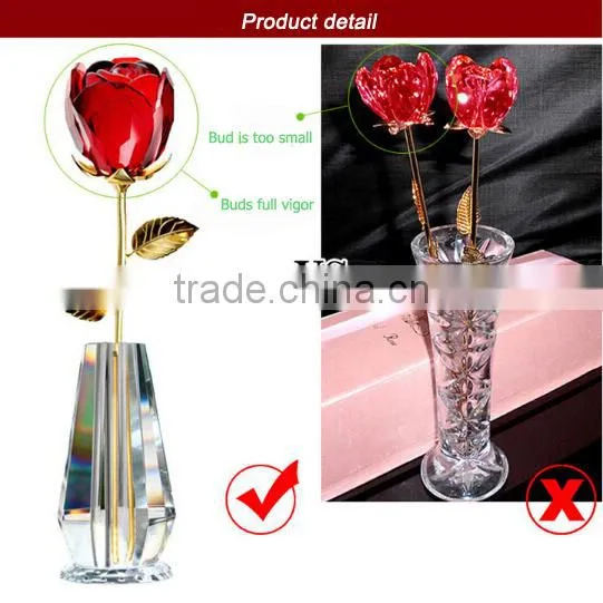 2016 New-blown blue crystal rose for wedding favors or home decoration