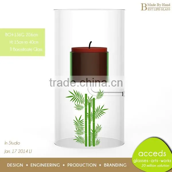 New Designed Tall Shaped Pyrex Glass Tube Candle Holder