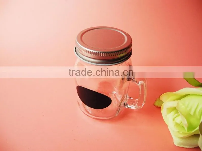 120ml baby use glass mason jar for ejuice with black frosted and tin lid