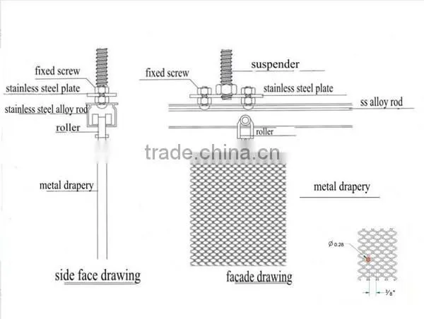 Aluminum wire mesh curtain building material wall covering
