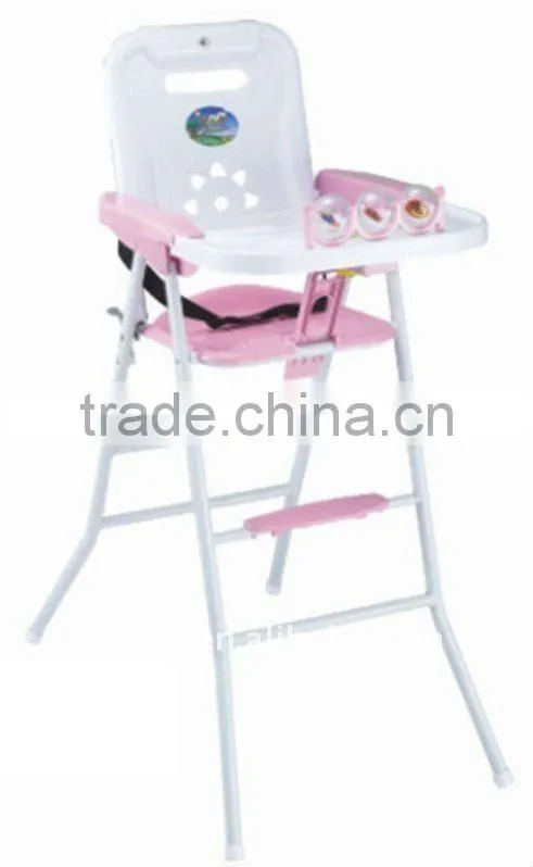 Folding modern wrought iron baby high dining chair