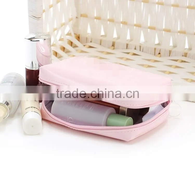 Lovely princess pink carry makeup bags PU cosmetic bag toiletry bag