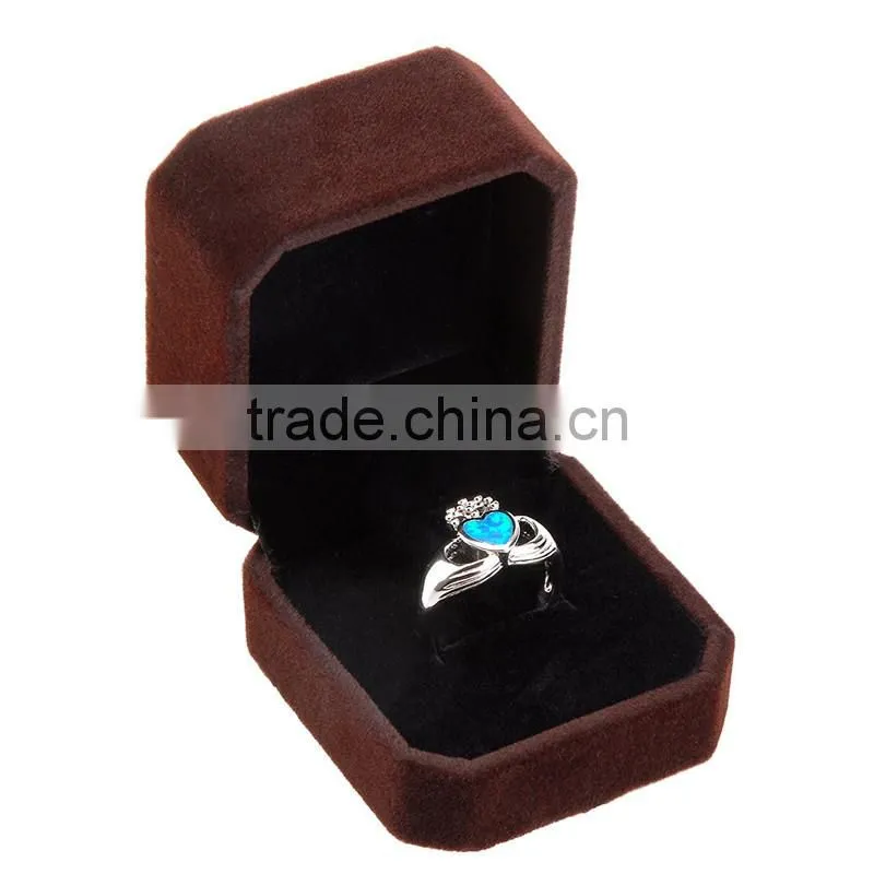 Factory wholesale velvet ring box,engagement ring display box