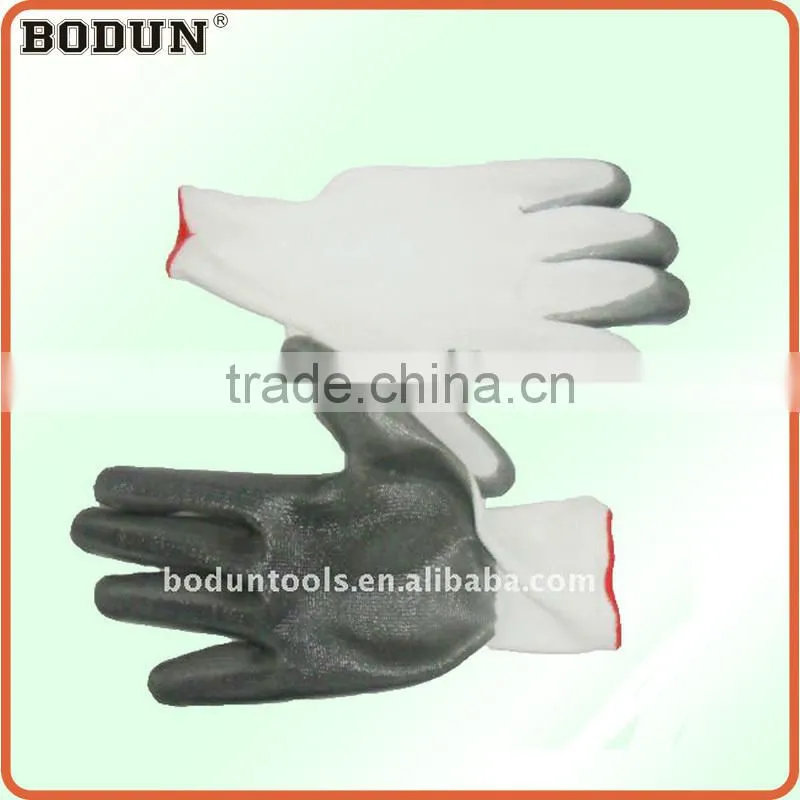 A1001 DKG-04 colorful rubber palm and fingertips coated nylon gloves