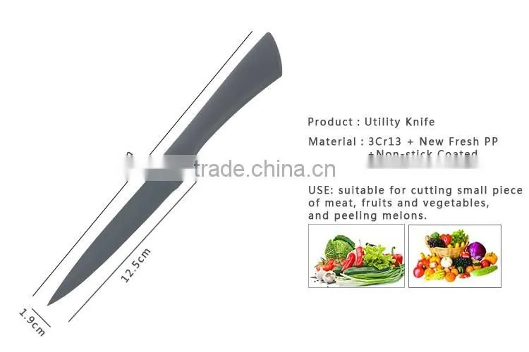 Non-stick Coated Stainless Steel Kitchen 5Pcs Knife Set