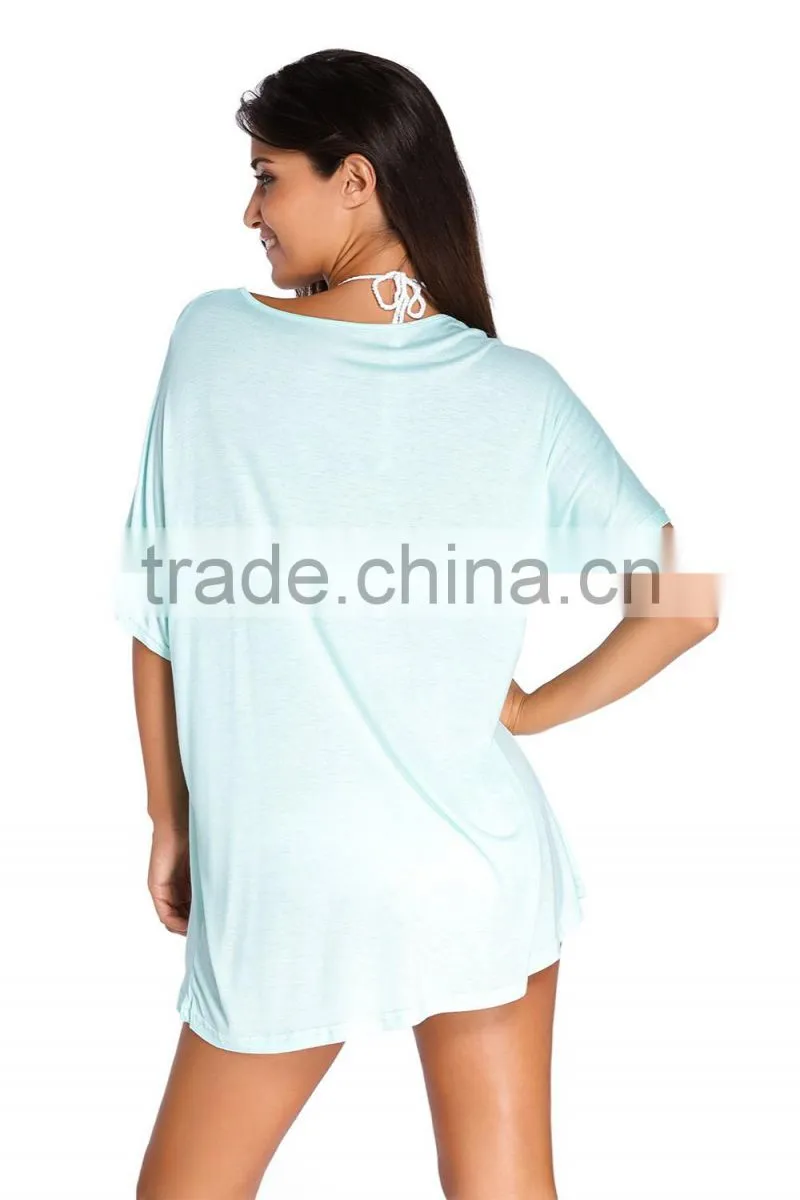 Casual Women Summer Style Letter Print Summer Bathing Suit Cover Up Beach Dress For Swimwear Wholesale Custom
