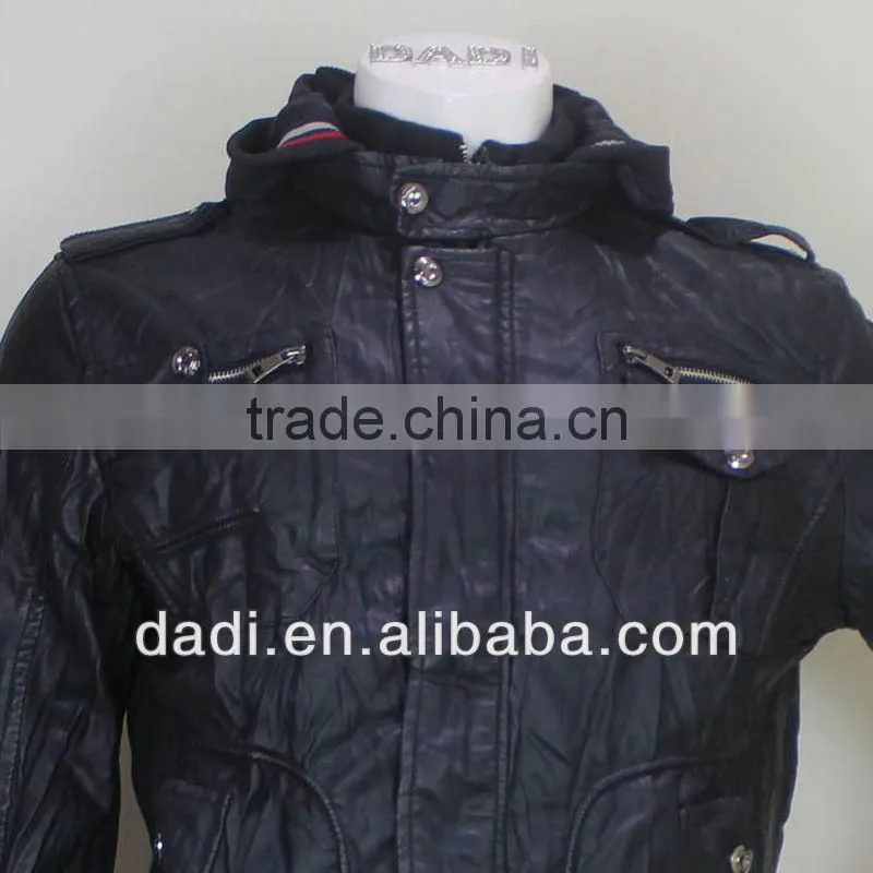 Genuine Men Hooded Leather Jacket