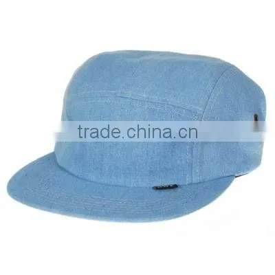 Wholesale plain custom cheap blank denim 5 panel cap