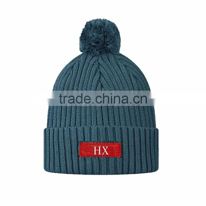 New 100 Acrylic Skiing Warm Winter Beanie / Custom Woven Lable Winter Beanie