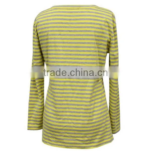 New Fashionable High Quality Comfortable women striped long-sleeve t-shirt