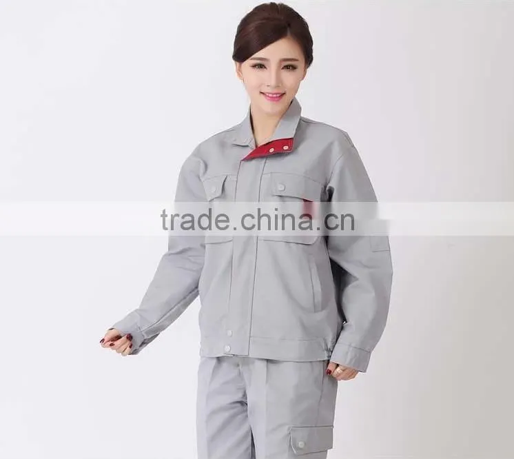 worker uniform gray color cotton blended worker uniform with high quality