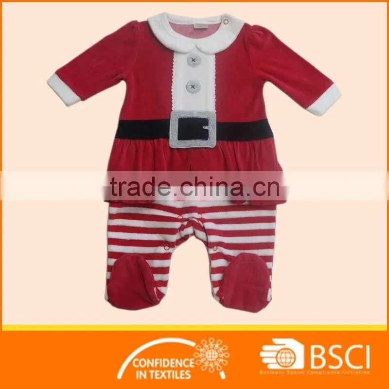 Christmas Red Long Sleeved Cotton Baby Clothes Romper