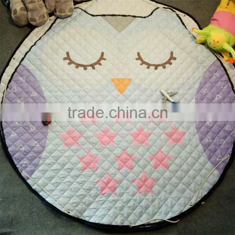 wholesale softy round shaped baby toy storage bag baby blanket play mats