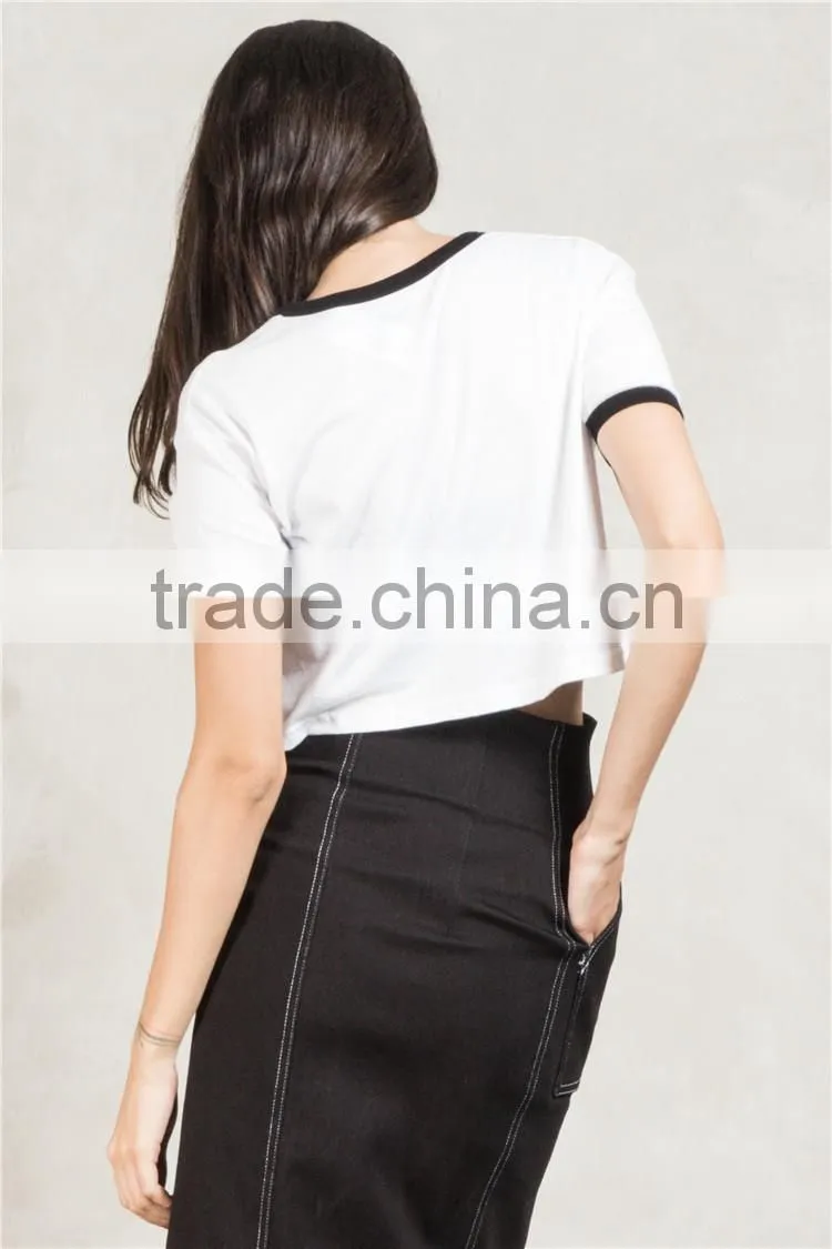 White cities crop ringer t-shirt uk flag t shirt