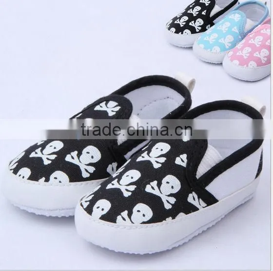 boys and girls blue skull cotton baby canvas shoes Halloween days shoes