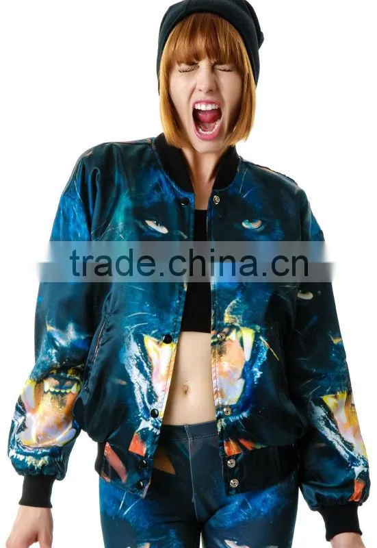 all over animal sublimation printing jacket for ladies,high quality
