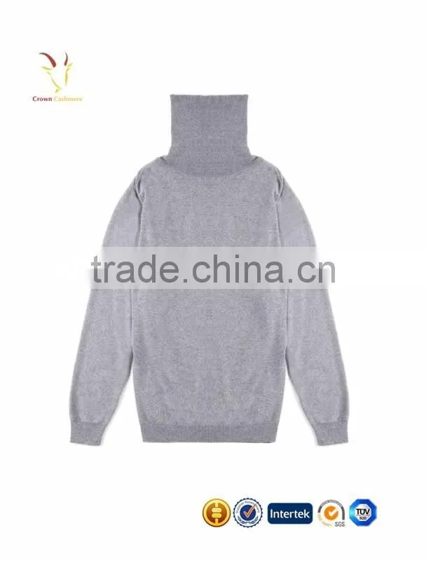 Turtleneck Mens Heavy Wool Knit Plain Pullover Sweater