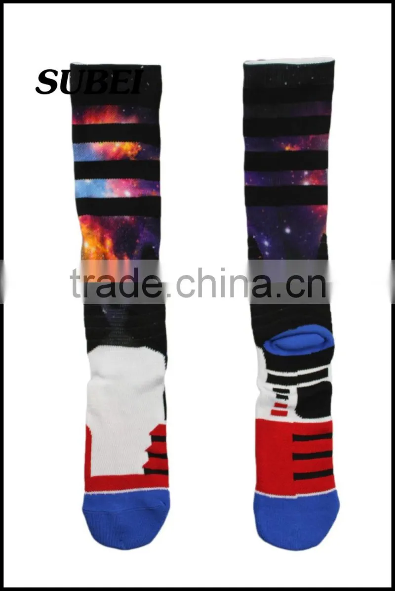 Custom knee high digital print compression sublimation stocking basketball elite socks