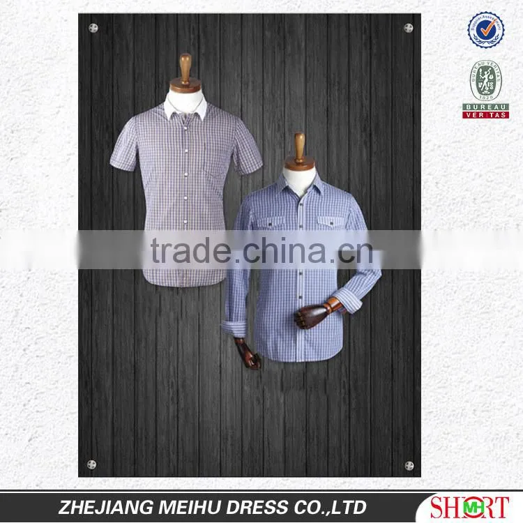 2016 New style men custom check shirt