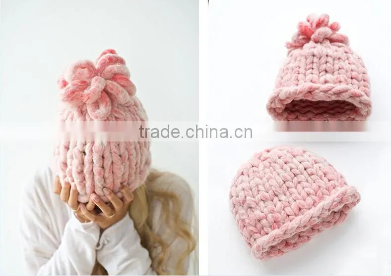 Hand spun super chunky thick yarn in more than 30 colors for quick knitting hat