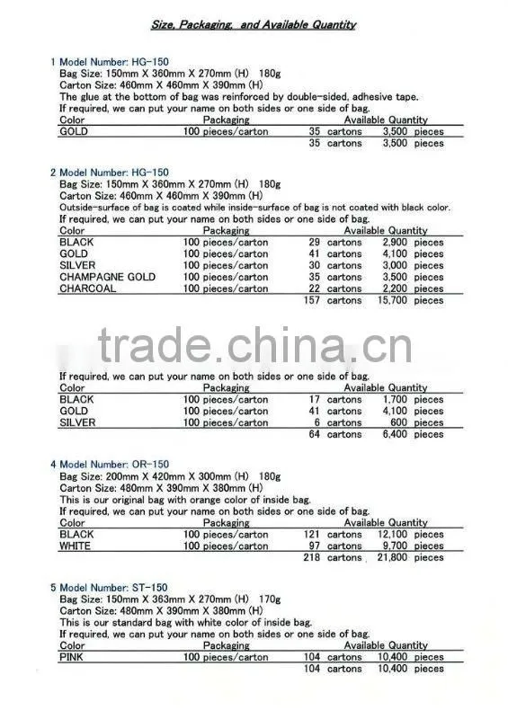 Luxury Shopping Paper Bag STOCKLOT LOW PRICE--- Black, Gold, Silver, Champagne Gold, Charcoal, and White --- Wholesale