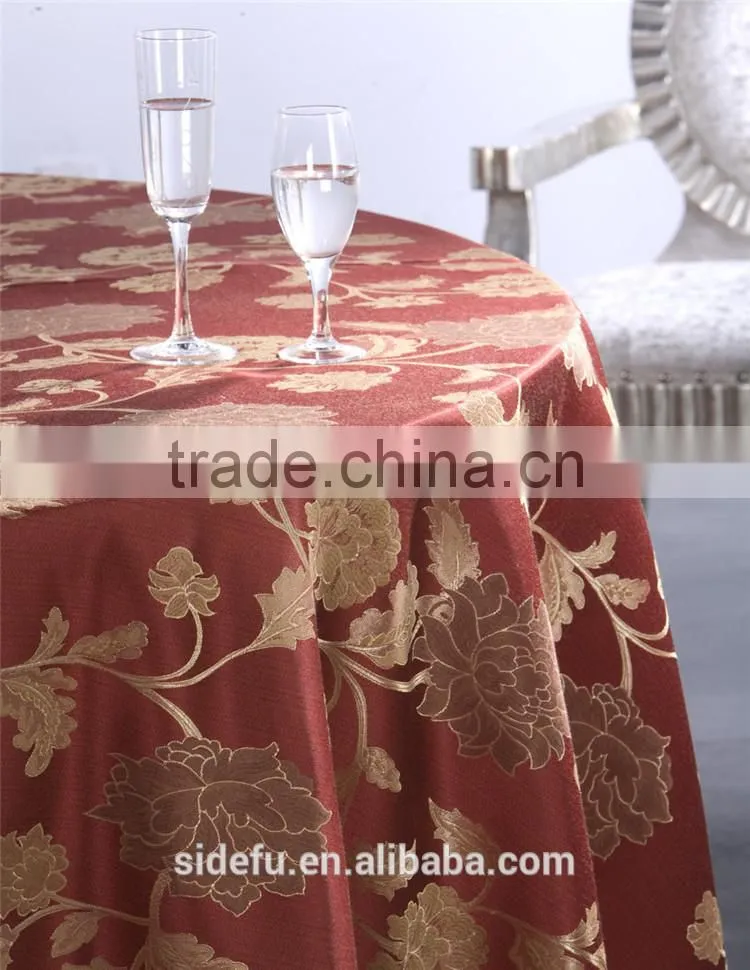 Custom Modern Design Table Linen Hotel Jacquard Round Table Cloth