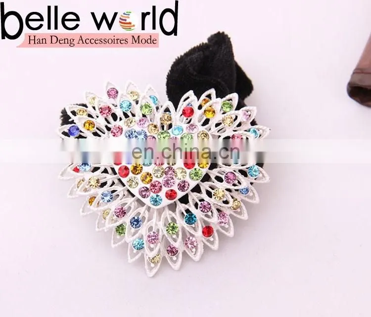 Fashion High Elasticity Heart-shape Rhinestone Fabric Hair Band