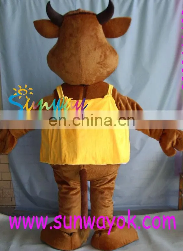 Cow mascot costume/advertising fur costume/fur mascot costume for sale
